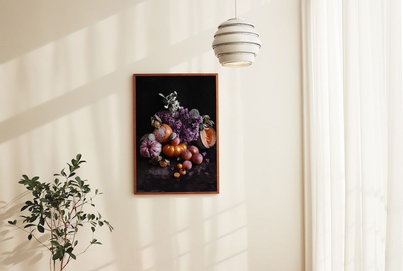 Dark art photography print of fruit, flowers and berries. Printed on matte paper of fine art quality. image 4