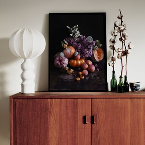 Dark art photography print of fruit, flowers and berries. Printed on matte paper of fine art quality. image 5