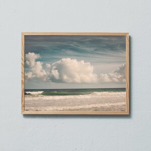 Florida, stampa artistica fotografica dell'oceano, onde e nuvole sulla costa orientale della Florida. Stampato su carta opaca di qualità artistica.