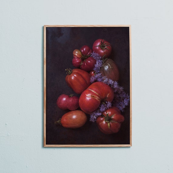 Tomatoes with purple flowers.