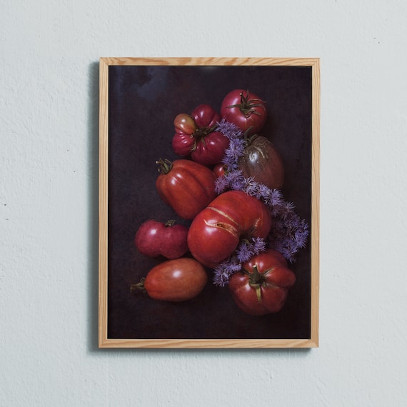 Tomatoes with purple flowers.