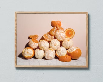 Still life art photography print of oranges. Printed on matte paper of fine art quality.