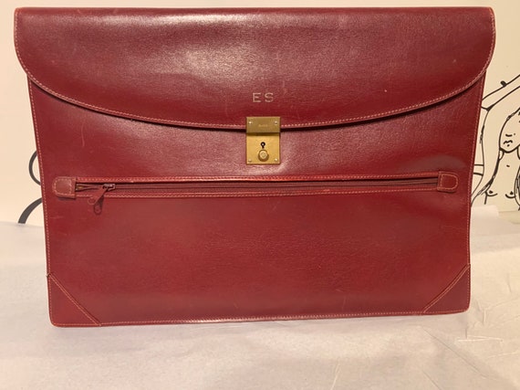 70’s Monogrammed Gucci Burgundy Leather Briefcase
