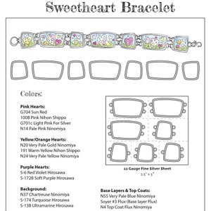 Enamel Supply Kit - SWEETHEART BRACELET Cloisonne Enamel Project Vitreous Enamel Kit- 21 Color of Vitreous Enamels - Sandra McEwen Designs