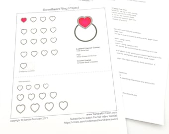 Enamel Supply Kit - Sweetheart Champleve Enamel Ring- includes vitreous enamel, Fine/Sterling Silver, 24K Gold Foil, Solder - Sandra McEwen
