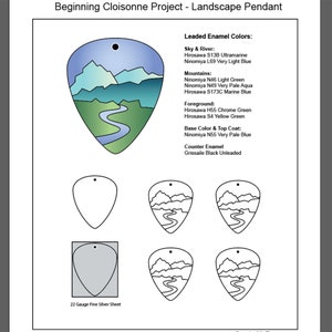 Cloisonné Enamel Pendant KIT - perfect for Beginners! Includes all enamels, sterling bail, cloisonné wire & silver sheet - Sandra McEwen