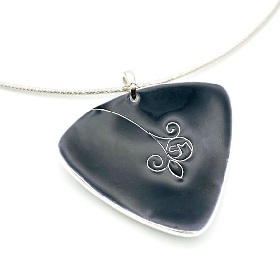 Aqua Quadrupole Wave Enamel Pendant - Cloisonné & Champlevé