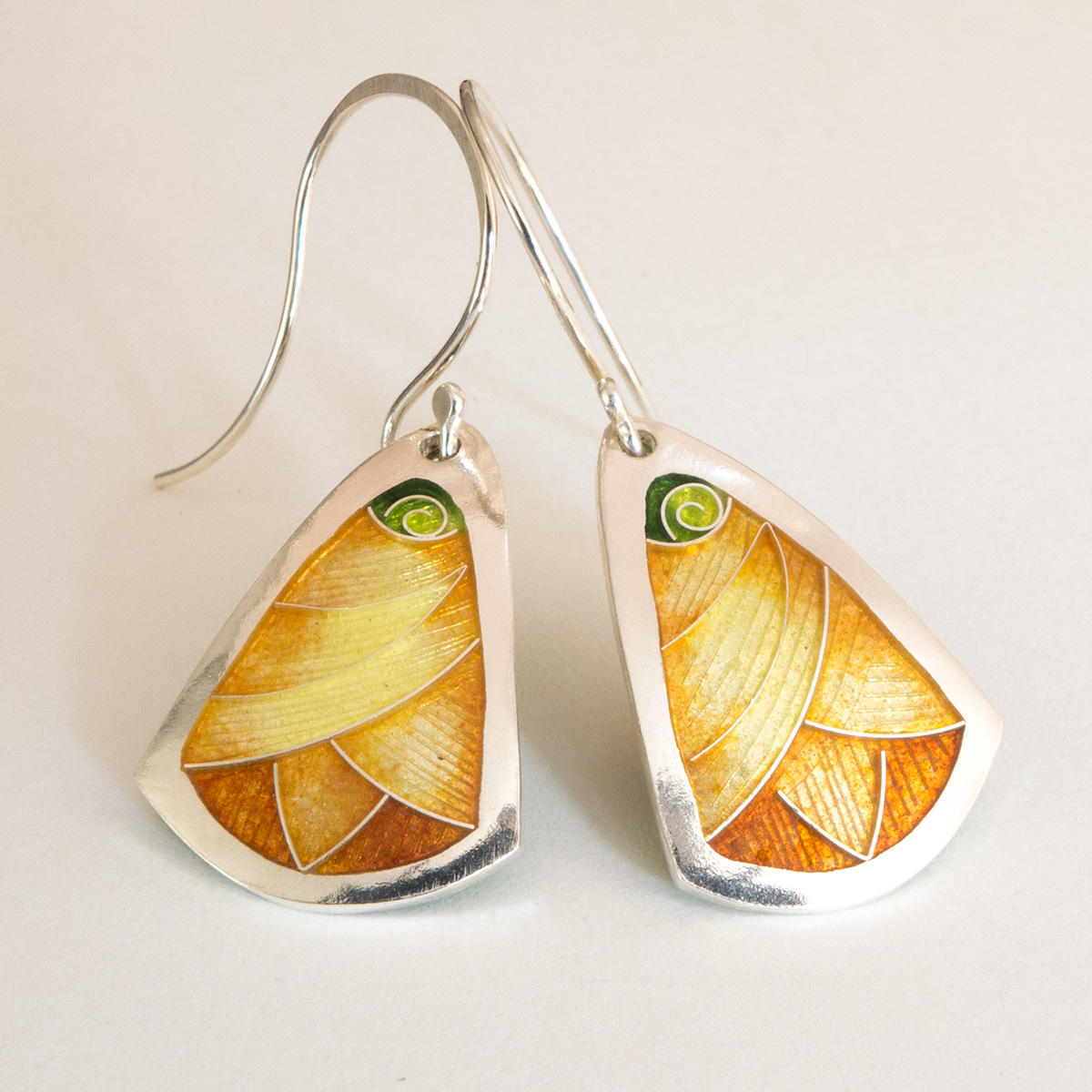 Yellow Lotus Flower Earrings Cloisonné & Champlevé Enamels ...