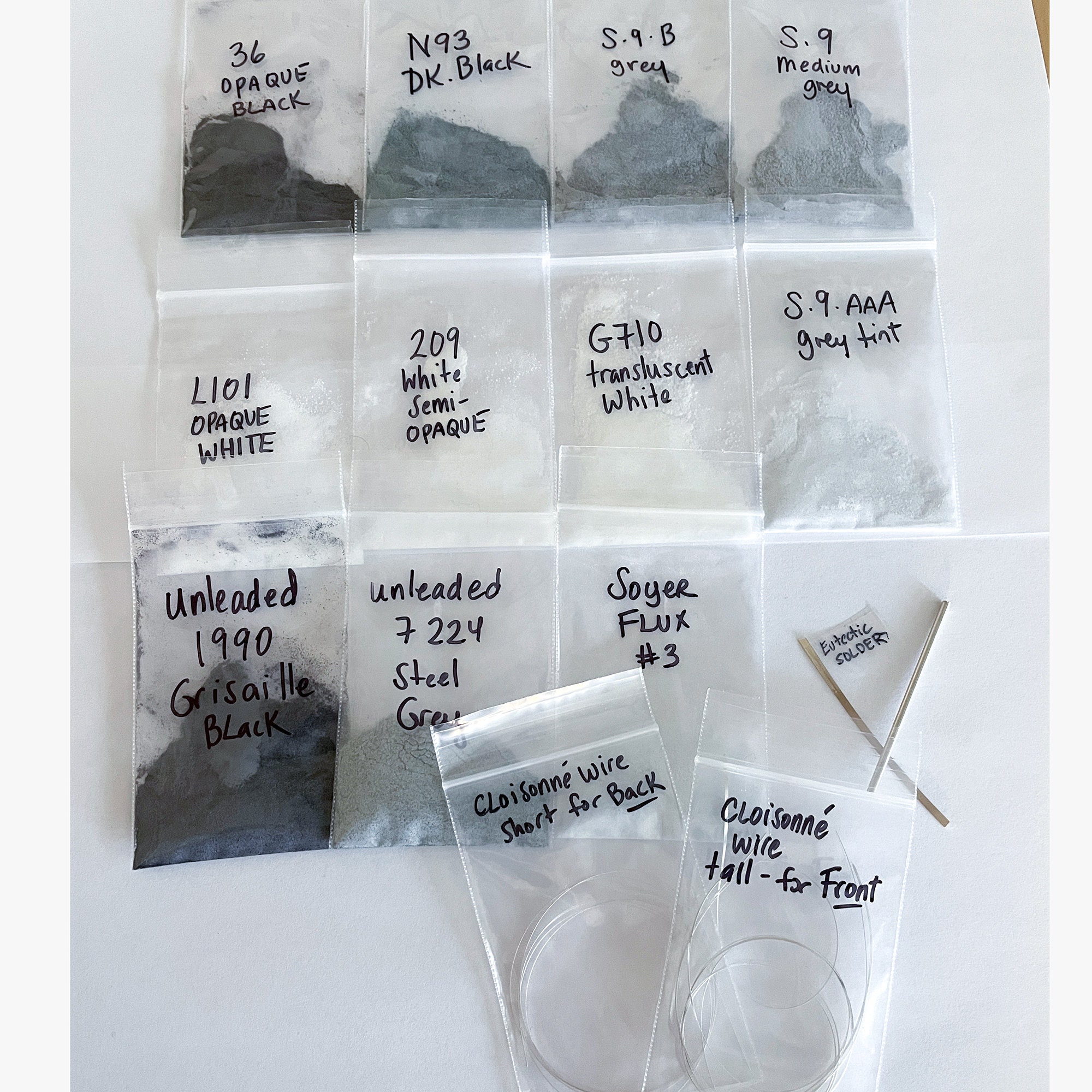 Enamel Supply Kit Black & White Necklace Includes Vitreous Enamel