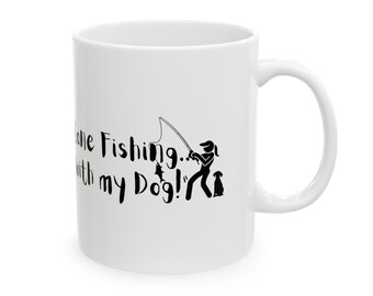 Female Gone fishing with my dog retirement Funny Retirement Gifts for Boss,  Retired Gift, Personalized Mug, female fishing mug.