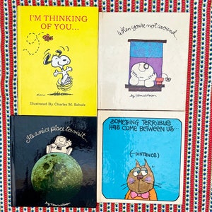 Miniálbum vintage de Hallmark American Greetings, tapa dura, Sunbeam Library, mensajes motivacionales positivos "Pensando en ti"