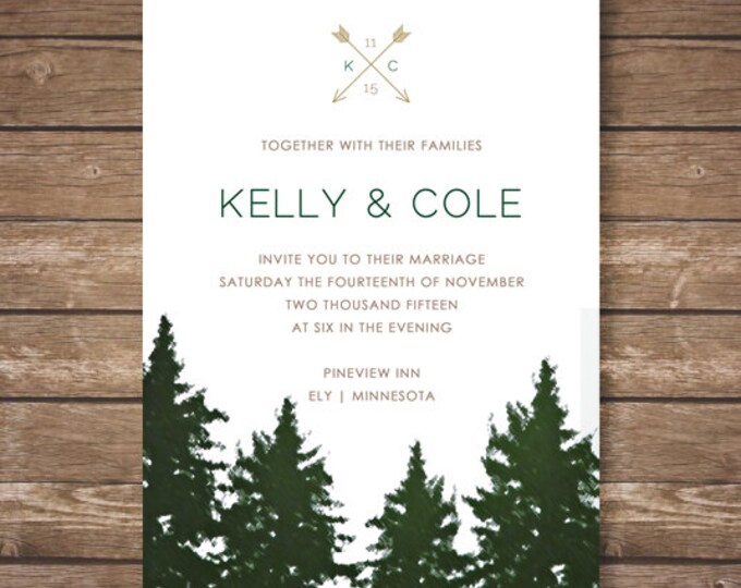 Printable Forest Wedding Invitation Suite - Etsy