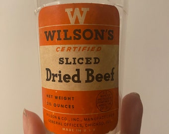 Wilson & Co Wilson’s certified Sliced dried beef jar Glass 3.5 Oz Vintage