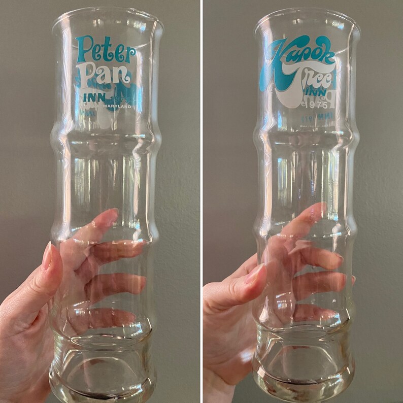 Vintage 70s Kapok Tree Peter Pan Inn Planter's Punch Glass Barware Tiki