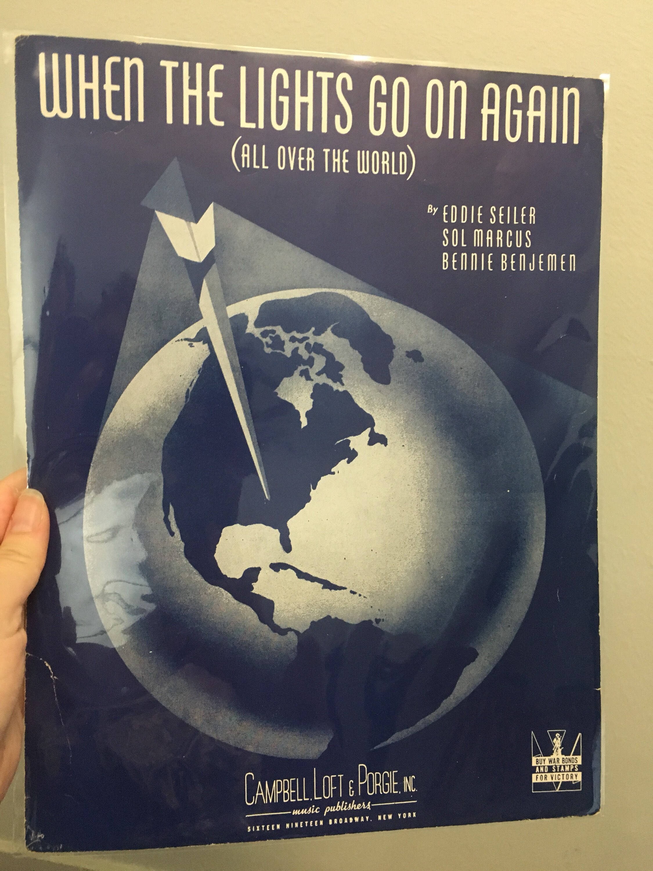 When the Lights Go On Again All Over the World Sheet Music Etsy