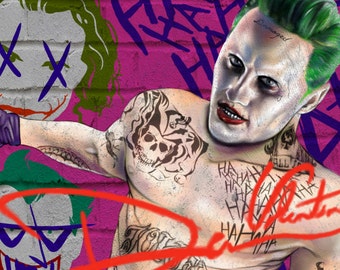 Joker Jared Leto Suicide Squad Batman Art 11x17in Painting (Poster Print)