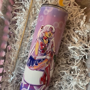 30 oz Tumbler Sailor Moon Sailor Scout Usagi Sarena Anime Manga Cup Straw