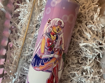 30 oz Tumbler Sailor Moon Sailor Scout Usagi Sarena Anime Manga Cup Straw