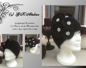 Crochet black hat