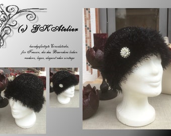 Crochet black hat