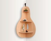 PEAR SHAPED corner shelf - Wall hanging shelf, display trinkets, Shelving shadow box - wall shelf retro danish unit cabinet hanging book