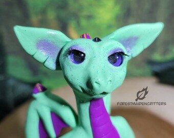 Wicked cute geode dragon, OOAK fantasy collectable art doll figurine