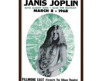 Janis Joplin - NY - 1968 - 14x22 Vintage Style Concert Poster