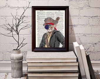 Pirate Cat - Dictionary Art Print