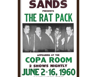 The Rat Pack - Copa Room - 1960 - 14x22 Vintage Style Concert Poster