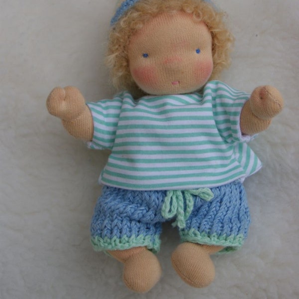 OOAK, Sunny Baby, oreder for JANUARY 2015, 6 inch, Organic Waldorf doll, natural materials, child friendly, soft doll,  baby doll