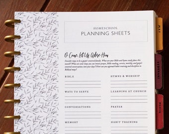 Homeschool Planning Sheets - Charlotte Mason Inspired