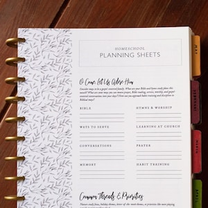Homeschool Planning Sheets - Charlotte Mason Inspired
