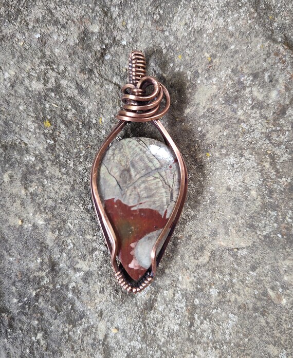 Picasso Jasper Artistically Wrapped In Copper