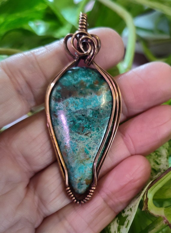 Jasper Artistically Wrapped In Copper. Statement Pendant