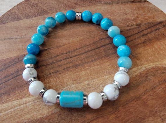 Bracelet Kit #032926D - Howlite and Crazy Lace Agate Bracelet
