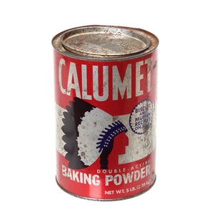 Vintage Tin Cookie Candy Box Rustic Metal Storage Collectible Keepsake Trinket Box Jar Art Deco Style Calumet Box