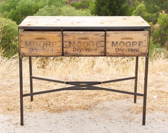 Repurposed Console Table Drawer Hand Made Reclaimed Home Decor Furniture Dresser Modern Country Chic Kitchen Retail Entry Store Storage