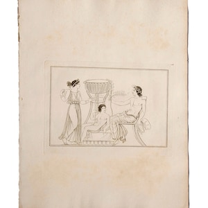 Antique Prints, Original Engraving from Plate Nr. 10, Apollo and Orestes, Greek Collection of Engravings, Historical Prints, Fine Art