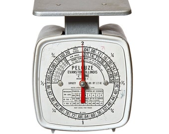 Vintage Pelouze "Z" Line Postal Scale, Industrial Home Kitchen Post Office Desk Scale, Model Z 2, 1955