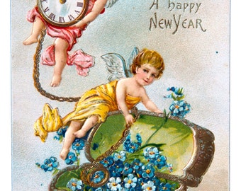 Vintage New Year Postcard