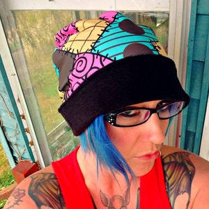 reversible Sally Stitches slouch beanie Hat in sizes baby/ toddler/ kids/ adult