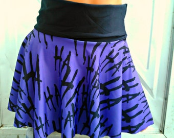 Ha Ha Ha Joker inspired mini Skater Skirt halloween costume comic book