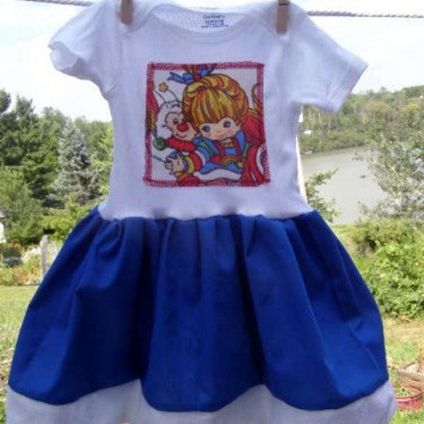 Rainbow BRITE Onesie dress shirt baby toddler or kids layette kawaii Costume