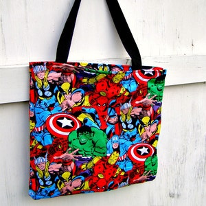 Super Hero Comic bag TOTE Purse Captain America Thor retro