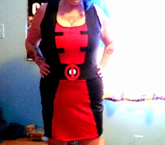Lady Deadpool Inspired Bodycon Dress 