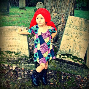 Strój cosplay Nightmare Sally na Halloween, ściegi, patchwork, niemowlę, maluch lub dziecko, wykonany ręcznie