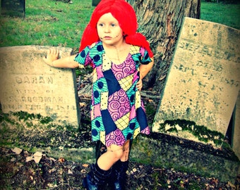 Nightmare Sally cosplay traje vestido Halloween Stitches patchwork bebé niño o niños personalizado hecho a mano