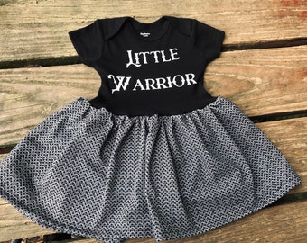 Little Warrior Onsie chainmail armor baby dress or toddler tshirt dress bodysuit