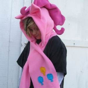 My little Pony Cosplay Plüsch Hoodie Schal MeMe Pinkie Pie Hut Haube MLP FIM