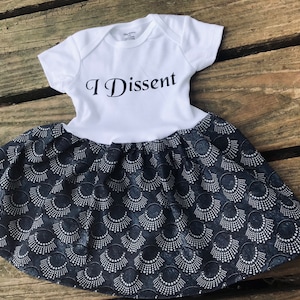 I Dissent collar Onsie RBG baby dress or toddler tshirt dress bodysuit Ruth Bader Ginsburg necklace